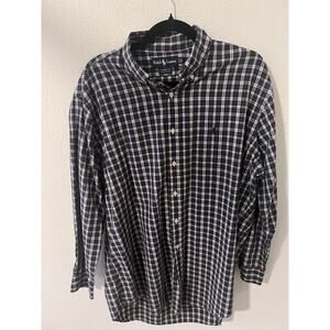 Ralph Lauren Plaid Long Sleeve Button Up Black & White Checkered